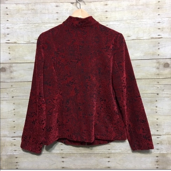 Vintage Christopher & Banks Jacquard Zip Blazer Jacket Size Medium - Picture 5 of 6